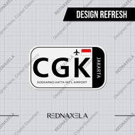 Soekarno Hatta Intl Airport Code CGK Sign Sticker