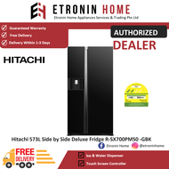 Hitachi 573L Side by Side Deluxe Fridge R-SX700PMS0 -GBK