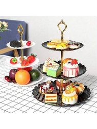 3層塑料點心架糕點架蛋糕架杯子蛋糕支架,宴會婚禮家居裝飾用品