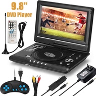 9.8 Inch Portable Home Car DVD Player VCD CD Game TV Player USB Radio Adapter Support FM Radio Receiving