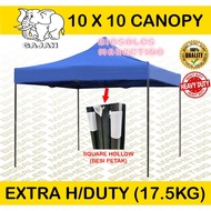 CAP GAJAH 10 x 10 Extra Heavy Duty Waterproof Kanopi Canopy Full Set With Thick Canvas / Kanopi Set 
