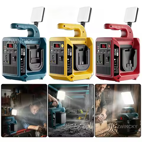 for Makita/Dewal/Milwaukee/Bosch/Worx/Einhel 18V Battery to 110V/220V Pure Sine Wave Inverter with L