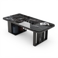 Marble Tea Table Modern Rectangular Coffee Table Living Room Office Quality Adjustable 39.37 x 21.65