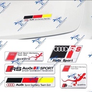NEWEST 3D ALUMINUM EMBLEM AUDI QUATTRO SPORT SLINE GERMANY AUDI PLATE STICKER
