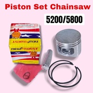 Piston Set Assy Chainsaw 5200/5800 - Piston Seher New west mini 52cc/58cc