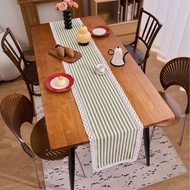 Cotton and linen striped table runner 6 seater 8 seater coffee table cloth for home dining table TV 