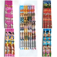 (12 pcs) Pensil 2B Kayu Karakter BoyBand, Frozen, Avengers Murah