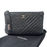 CHANEL CC 漆皮 拉鏈小包