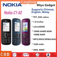 【100%Ori】Nokia C102 Mobile Phone Support Chinese Dual Sim 2G 1.8 inch Elderly Student Mobile Phone B