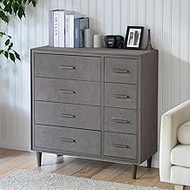 Yamazen YZDFC-8590(BR) Chest, 4 Tiers, Wide, Easy to Assemble, Fabric Storage Chest, Drawers, Clothe