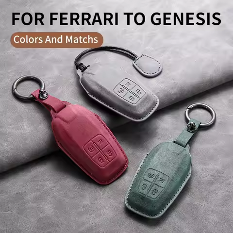 For Ferrari F430 488 458 F12 Roma 812 F8 Leather Car Key Case Cover Car Keychain Shell Anti-scratch