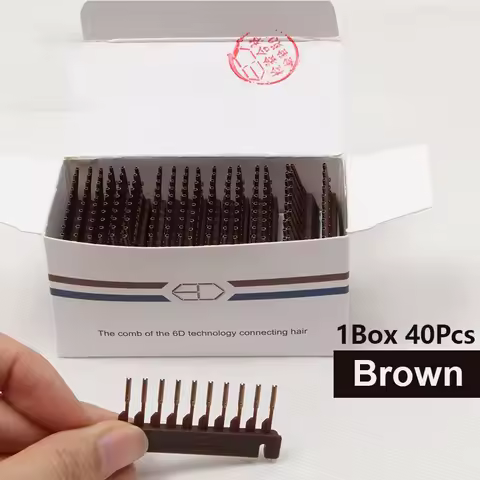 6D Hair extension machine 6D hair extension comb 40pcs/lot 6D Hair Extensions buckles black brown bl