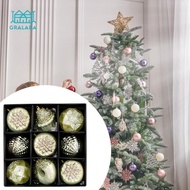 [nvnrbso] Set of 9 Christmas Ball Ornaments for Tree Decoration And Festive Events