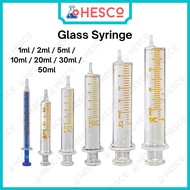 Glass Syringe Picagari Gelas Kaca Luer Slip — 1/2/5/10/20/30/50ml cc 玻璃 针管 兔髙 Medical, Lab, Veterina