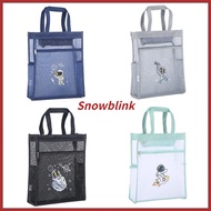 Large A4 File Bag 2 Decks Carry Book Transparent Grid File Portable Zipper Tutorial Mesh Student Dra