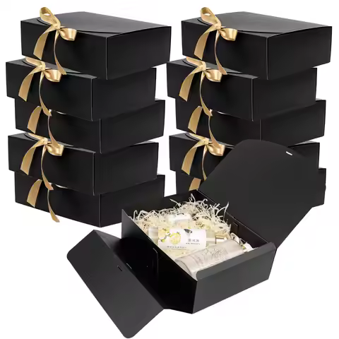 10pcs Gift Box 20x20x10cm Kraft Paper Box Packing Cardboard Box Favor Treat Boxes Foldable Paper Gif