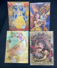 (3D立體賀卡)日本絕版迪士尼貝兒belle Beauty and the beast長髮公主rapunzel3D立體明信片Postcard生日賀卡聖誕節Christmas 聖誕卡。美女與野獸茉莉公主