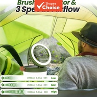 New 2-in-1 Outdoor Solar Fan Lantern with 4 Light Modes for Camping, Emergency Power Failures, and T