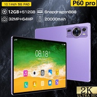 P60 Pro 4G/5G Smart Tablet 10.1 inch Ultra-Clear Screen Memory 12GB+512GB Android 14.0 Supports Blue