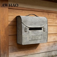 [AWHAO] Wall Mount Briefcase Mailbox Premium Vintage Mailbox for Home Garden Outside