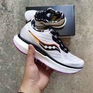 Original2023new Saucony Triumph shock absorption sneakers running shoes White black purple