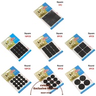 CYMX 1/4/9/16PCS Floor Protectors Self Adhesive Square Round Anti-slip Mat Table Feet Covers