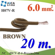 NC 20 Meters Flexible Cable Wiring H07V-R AC DC Power H07V-R-6-Brownx20m