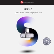 ADAM elements iKlips S USB-C Nano Touch Fingerprint SSD 256GB | 512GB 450 Mbps with Finger Print Sec