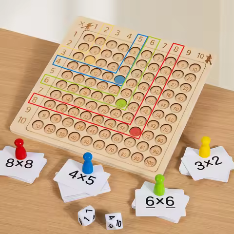 [JN] Wooden 99 Multiplication Table Board Montessori Math Arithmetic Learning Counting Teaching Aids
