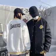 DIY 商品NBA籃球運動立領外套 聯名棒球服 洛杉磯湖人隊 KOBE LEBRON JAMES 隊徽LOGO