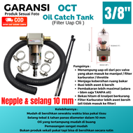 OCT 10MM Filter Uap Oli Mesin OCT Oil Cath Tank Variasi Sparepat Mobil Penampung Uap Oli Mesin Separ