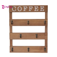 Wooden Mug Storage Rack Coffee Tea Water Cup Hanging Holder Wall Mounted Draining Mug Rack Down Mug 