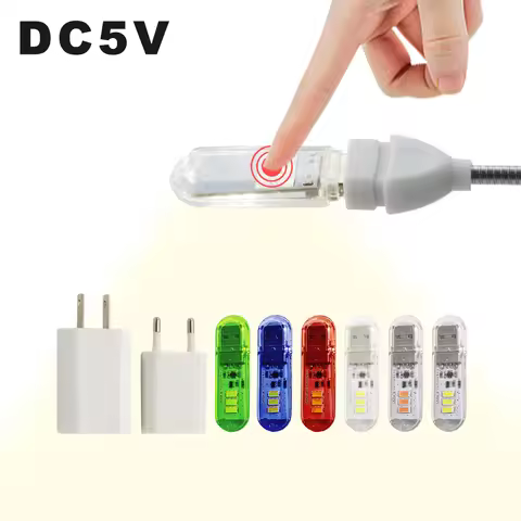 DC5V Touch Switch USB Mini LED Book Lamp 3LEDs 1.5W Portable LED Reading Light USB LED Night Light C
