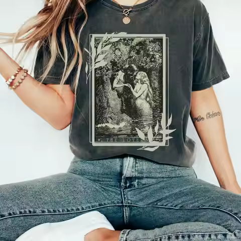 Sappho Shirt Lovers Tarot Card Aphrodite Shirt Greek Mythology T-shirt High Street Casual Daily Unis