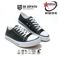 All Sport MINGBAO A01-H01 70s Low Black || Unisex Black Short Elastic School Shoes || Men's & Women'