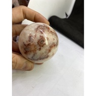 D2176 Natural Ore/Rhodolite Ball Also Known As Caixia Stone Size: Diameter 57.7mm Weight: 279g