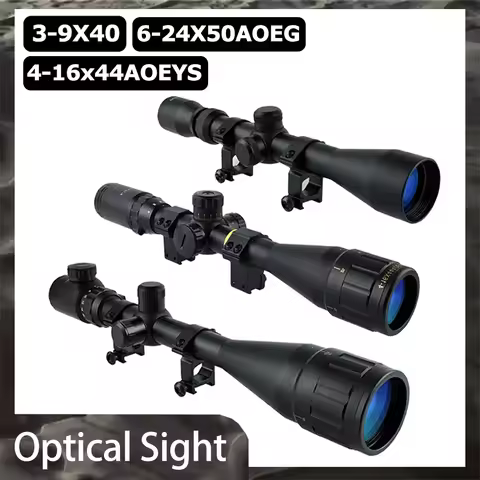 Tactical 3-9x40 6-24x50EG Scopes Hunting Optical Sight Adjustable Collimator Cross-Hair Reticle Airs