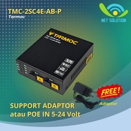 Tarmoc TMC-2SC4E-AB-P | Media Converter Switch 2SC 4LAN / 2 SC 4 LAN 10/ 100Mbps POE IN 5-24 VOLT | 