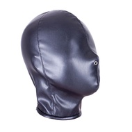 Leather Head Hood Full Covered Mask Breathable Holes Restraints sex Bondage toy