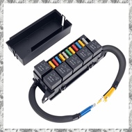 12V Fuse and Relay Box 11 Way 4 Pin 6 Slot Fuse Relay Block Universal Fuse Block Relay Panel Kit for