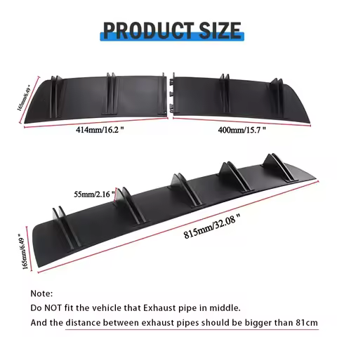 For AUDI A5 8T3 8W6 B10 Shark Fin Rear Diffuser Split Chassis Spoiler Auto Aerodynamic Parts Aerodyn