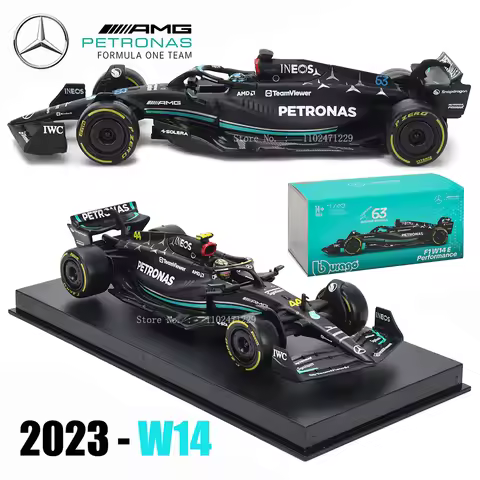 Bburago 1:43 W14 2023 44# Hamilton Mercedes-AMG Petronas F1 Team #63 Russell Alloy Car Die Cast Car 