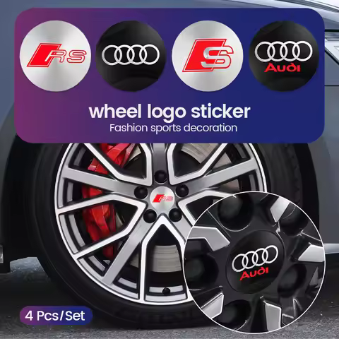 4Pcs 56mm Aluminum Emblem Car Wheel Center Hub Caps Sticker For Audi A1 A2 A3 A4 A5 A6 A7 A8 Q1 Q2 Q