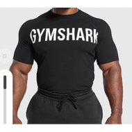 เจ๋งมาก! เสื้อยืดแขนสั้นทรงเสื้อแขนสั้นรัดรูปยืดเข้ารูปฉลามออกกำลังกาย GYMSHARK