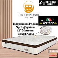 Venice Model Noble Independent Pocket Spring 12" Mattress/ Ultra Spinal Support/ Euro Top/Single/SuperSingle/Queen/King