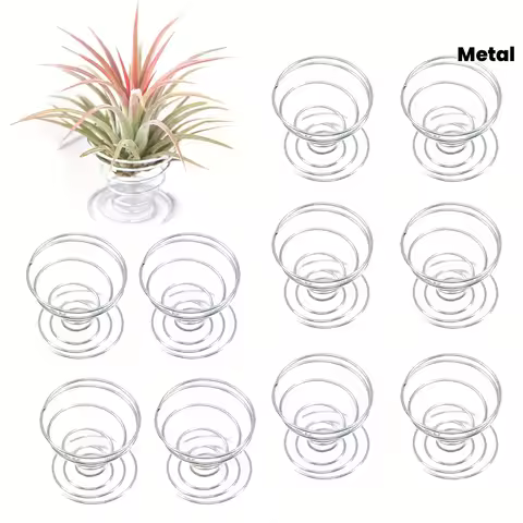Set of 10 Metal Spring Stands for Air Plants, Ideal for Displaying Tillandsia on Tables