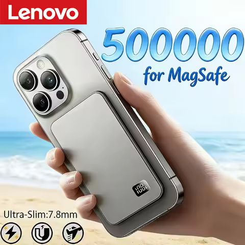 Lenovo Power Bank For MagSafe 50000mAh Slim Magnetic Wireless CCC Power Bank 22.5W External Portable