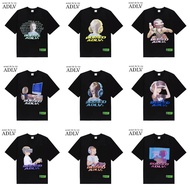 adlv tshirt 100% raw cotton loose top mid-length fashion casual Large size couple shirt