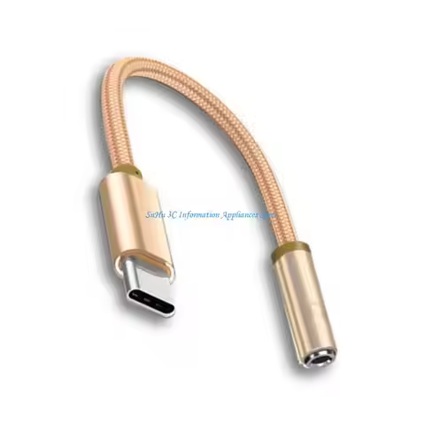 Portable Earphone Audios Adapter Cable Type C to 3.5mm Headphone Adapter USB C to 3.5mm Audios Dongl