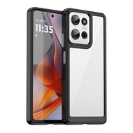 For Motorola Moto G75 G55 G45 G35 Shockproof Bumper Clear Transparent Colour Acrylic Case Cover